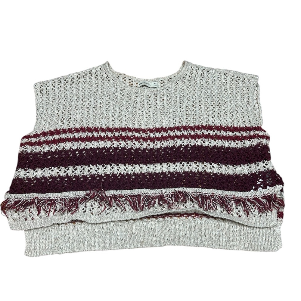 Abercrombie & Fitch Gray and Burgundy Sweater